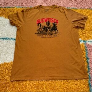 BUDWEISER KING OF BEERS Brown Clydesdales Short Sleeve T-Shirt Men's XXL